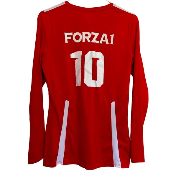 Girls Red V-Neck Long Sleeve Volleyball T-Shirt Size Medium. FORZA 1 Volleyball - Picture 3 of 5